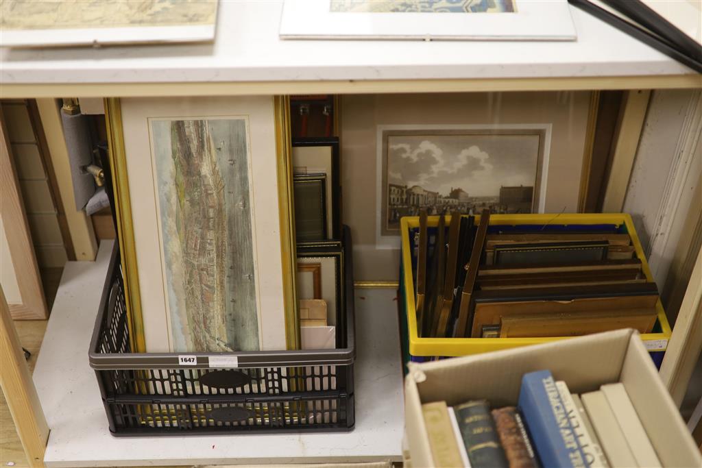 A collection of assorted framed prints of Brighton